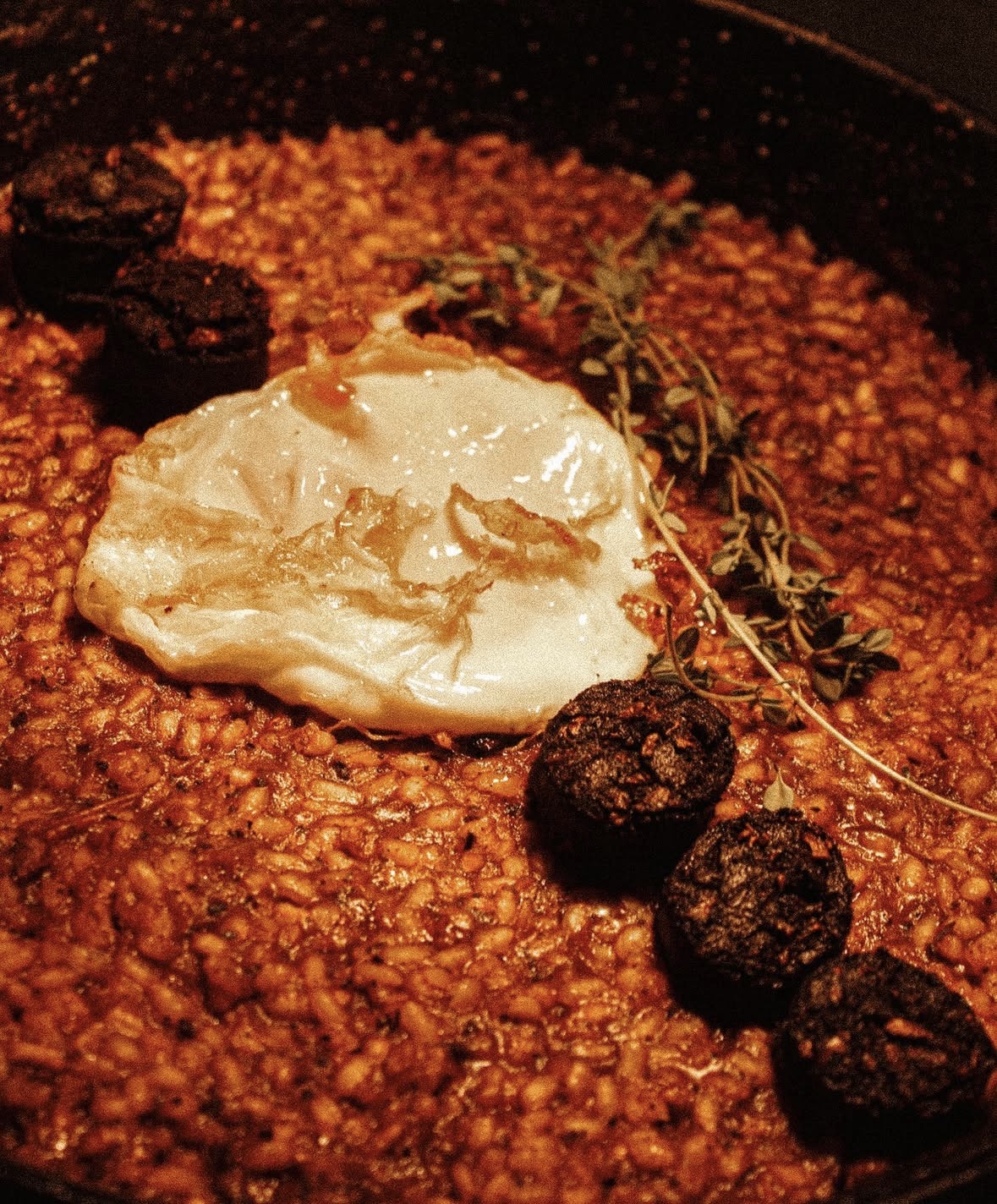 Arroz de Morcilla, Trufa y Huevo Frito